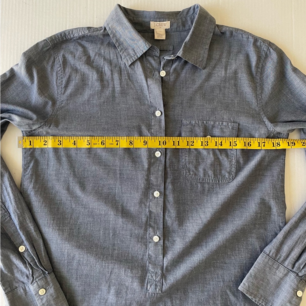 J. Crew Women's Blue Popover Tunic Top 100% Cotton - Picture 5 of 7